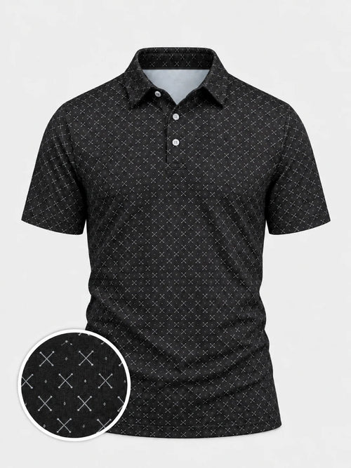 Black Crossed Clubs Performance-Golf-Poloshirt
